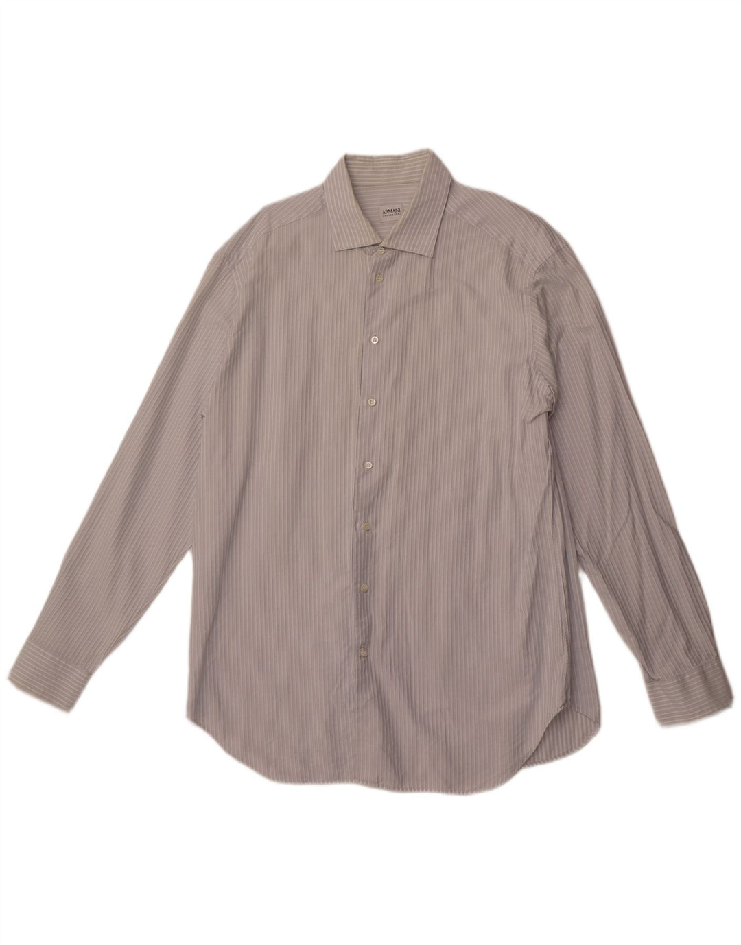 ARMANI COLLEZIONI Camicia da uomo Taglia 44 17 1/2 XL Cotone a righe blu