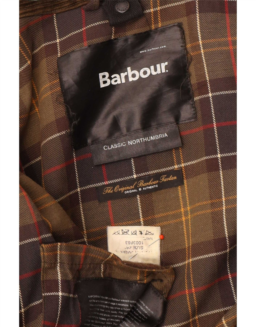 Giacca da uomo in cotone cerato Barbour UK 46 XL Marrone