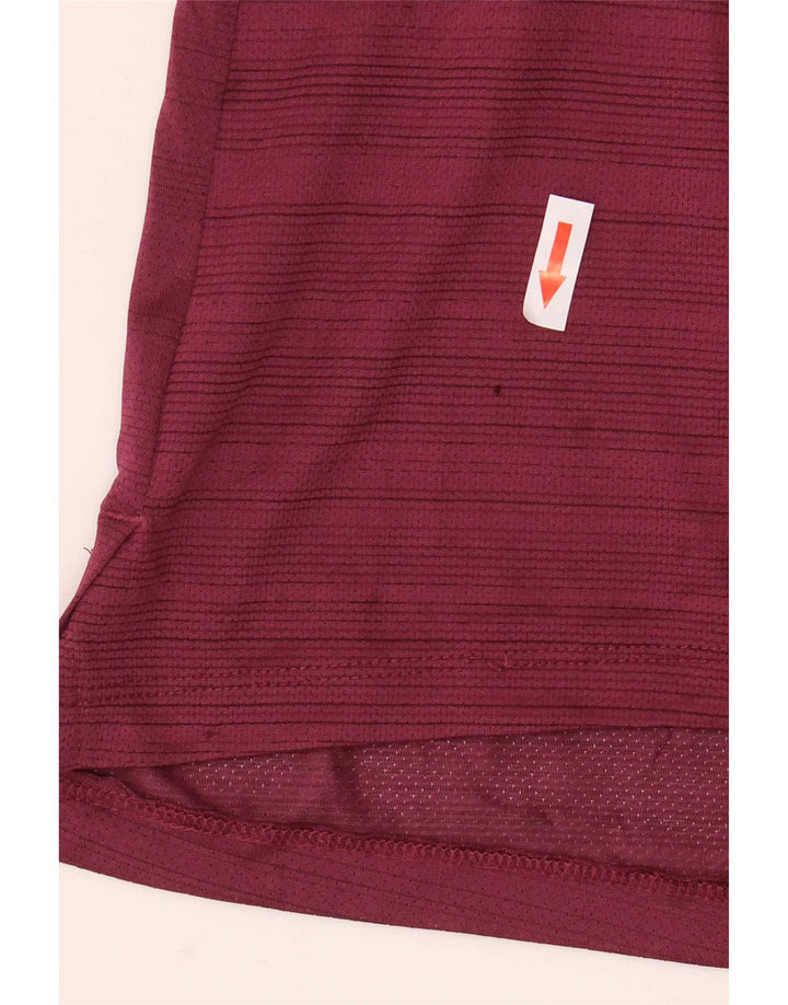 T-shirt Nike da uomo Dri Fit, top grande, in poliestere a righe bordeaux