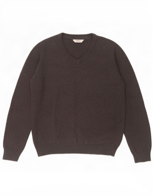 Maglione Marks & Spencer per ragazzi con scollo a V 12-13 anni in cotone grigio