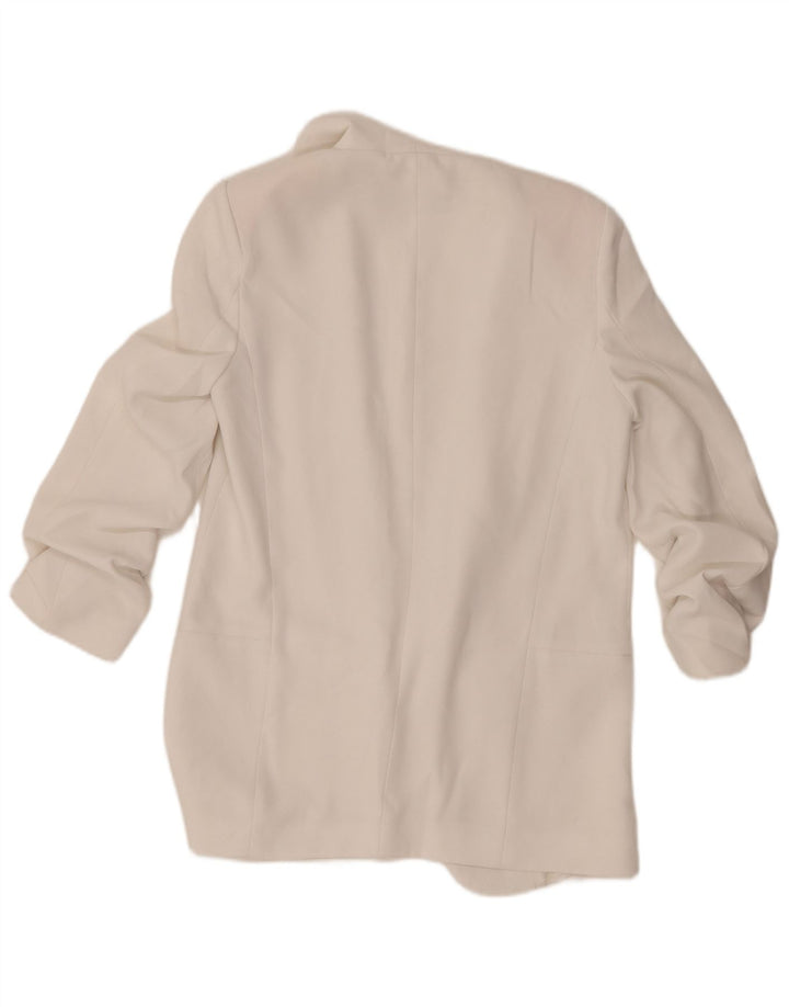 Giacca blazer aperta da donna con maniche a 3/4 Zara UK 10 piccola bianca