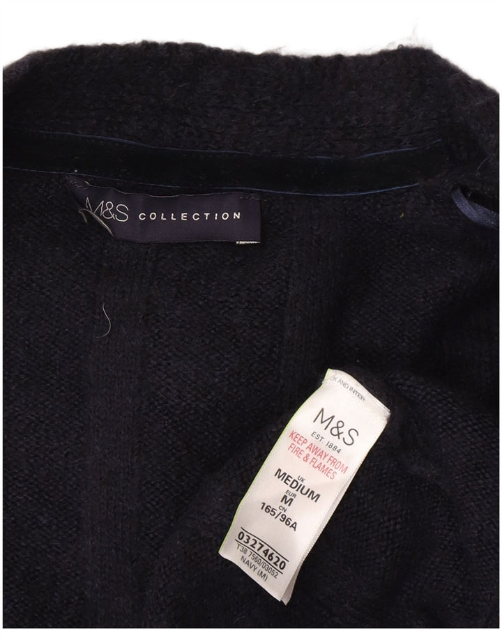 Maglione cardigan lungo da donna Marks & Spencer UK 14 medio blu navy