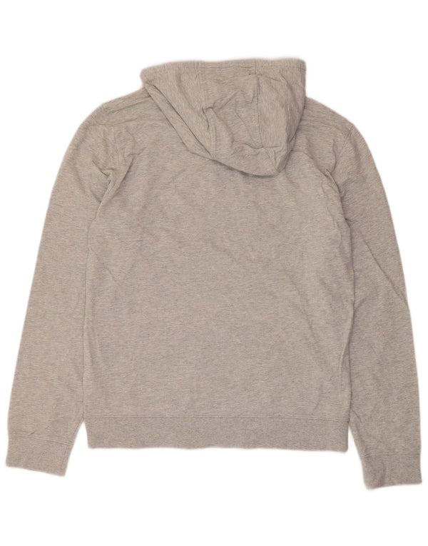 Felpa con cappuccio grafica da donna Emporio Armani UK 16 grande cotone grigio