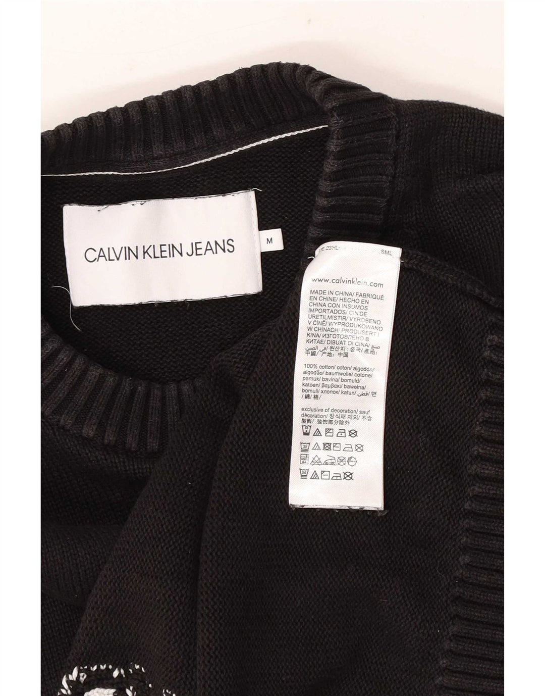 Calvin Klein Jeans da uomo maglione girocollo maglione medio nero classico