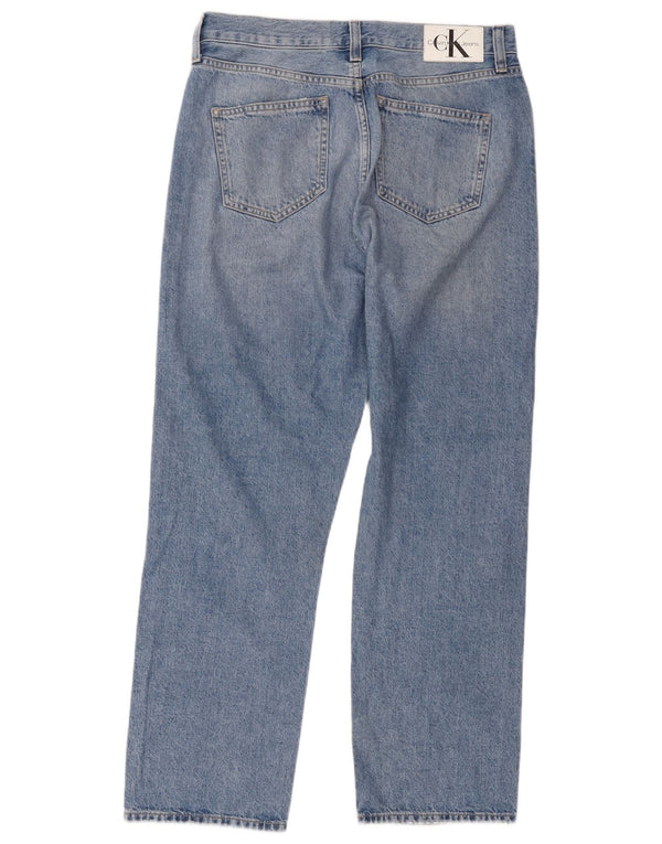Jeans dritti a vita alta da uomo Calvin Klein W30 L27 Blu