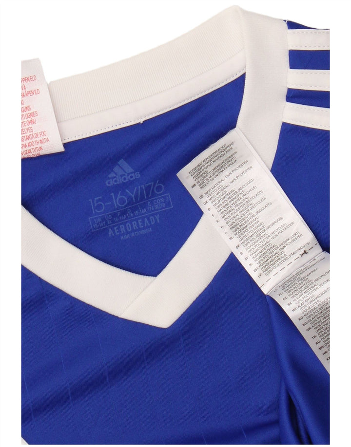 Maglietta Adidas Aeroready da bambino 15-16 anni in poliestere blu