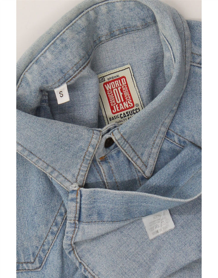 Camicia in denim da uomo Cassuci piccola in cotone blu