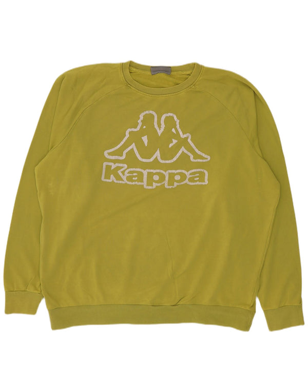 Felpa grafica da uomo KAPPA maglione 2XL cotone verde