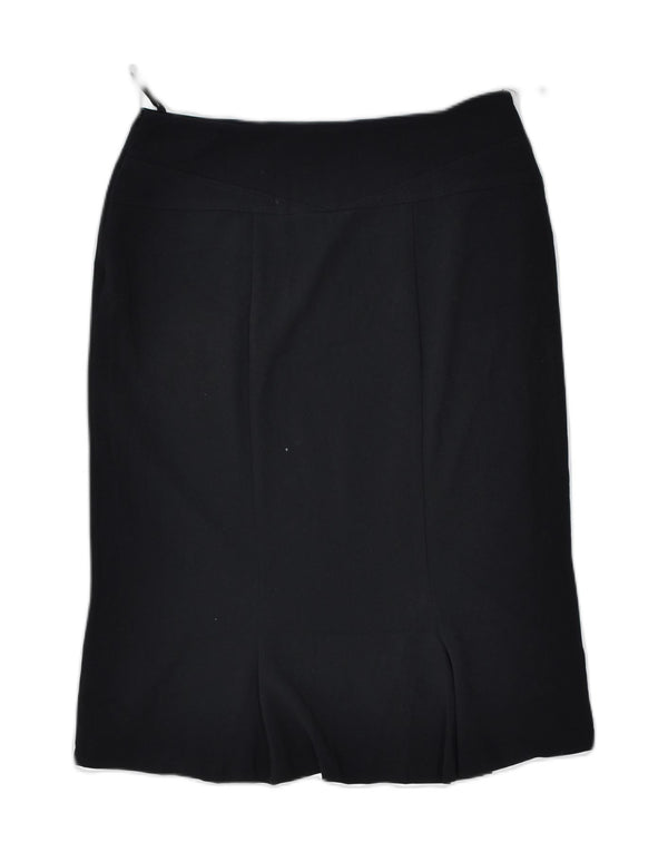 MAX MARA Gonna a tubino a vita alta da donna UK 8 piccola W24 poliestere nero