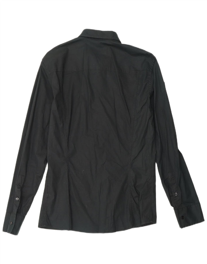 BIKKEMBERGS Camicia grafica da uomo grande in cotone nero