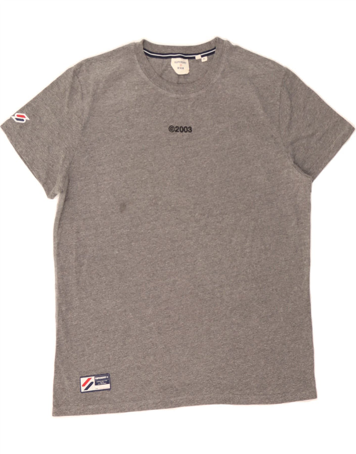 SUPERDRY Mens Graphic T-Shirt Top XL Grey Cotton Vintage Superdry and Second-Hand Superdry from Messina Hembry 