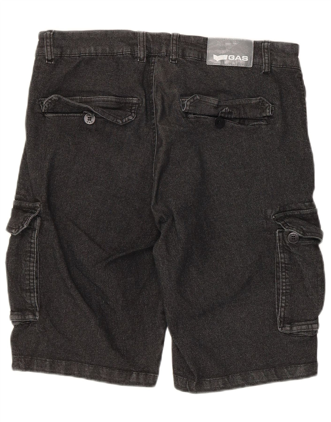 Pantaloncini cargo da uomo Gas Regular Fit in denim medio W32 cotone nero