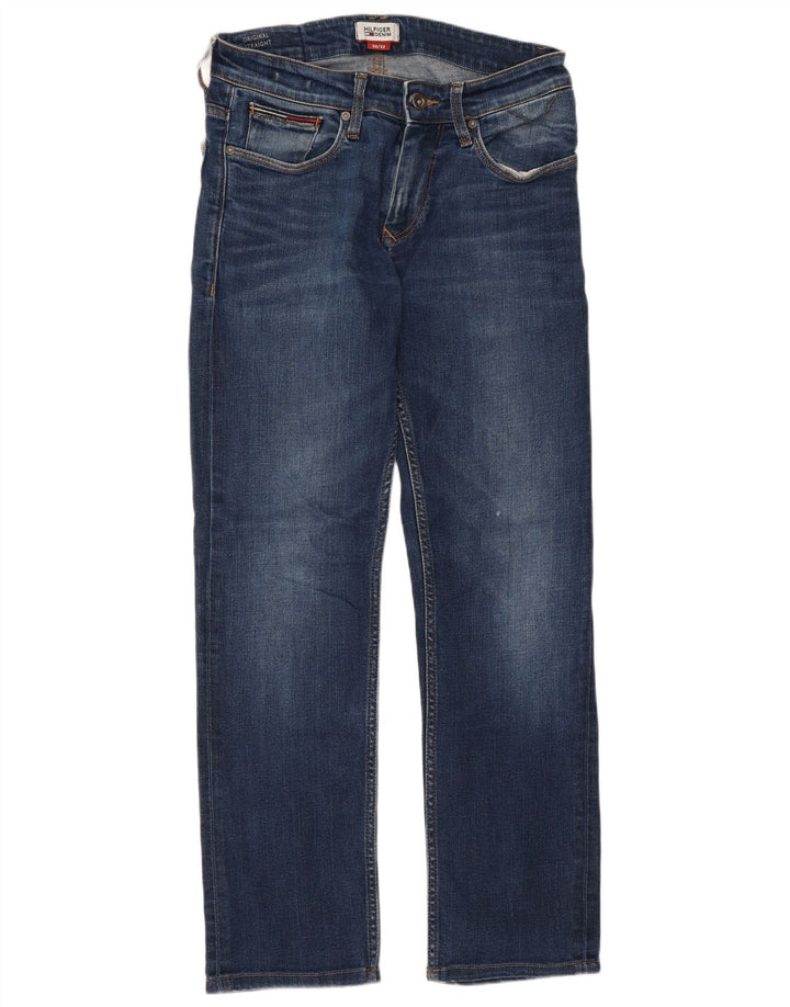 Jeans dritti da donna Tommy Hilfiger W30 L28 cotone blu