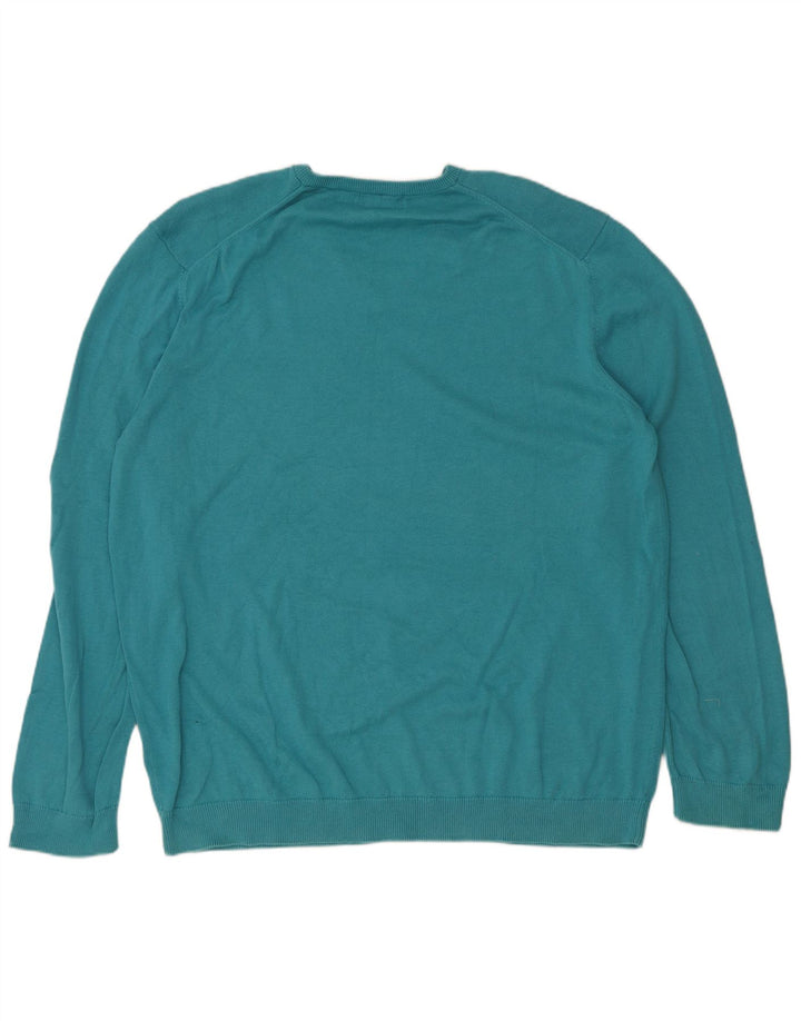 Maglione maglione con scollo a V da uomo Marks & Spencer 2XL cotone turchese