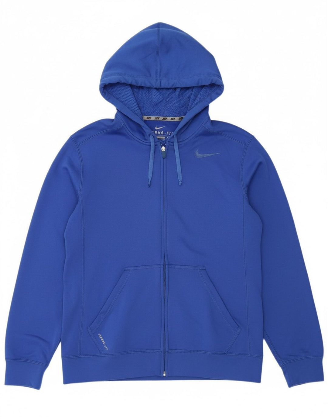 NIKE Mens Therma-Fit Zip Hoodie Sweater Medium Blue Polyester