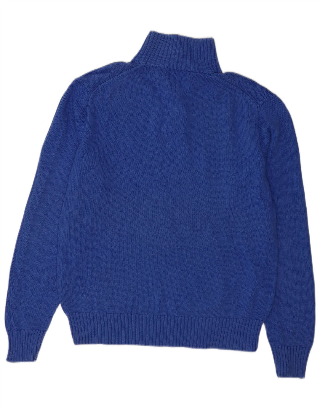 POLO RALPH LAUREN Maglione da uomo con collo a bottoni in cotone blu medio