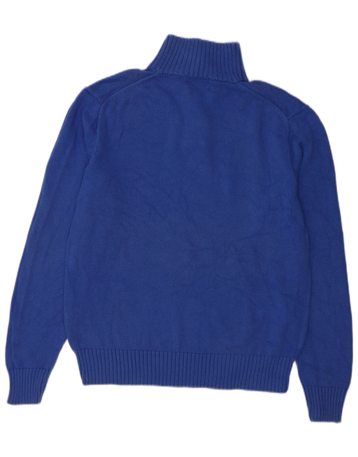 POLO RALPH LAUREN Maglione da uomo con collo a bottoni in cotone blu medio