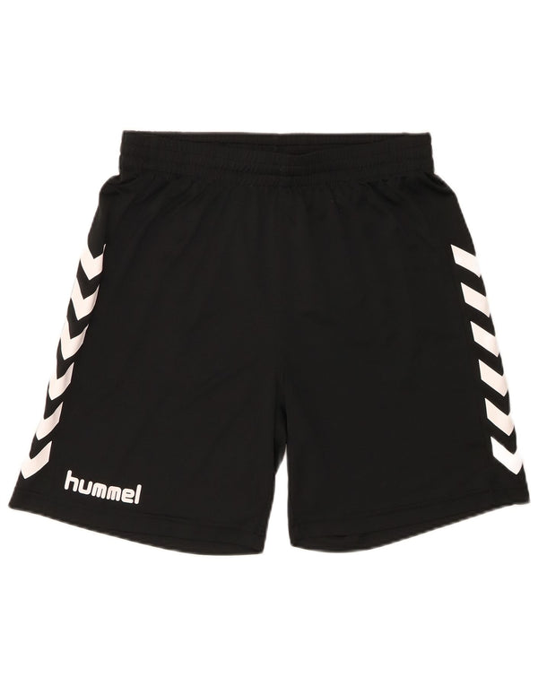 Pantaloncini sportivi grafici da uomo Hummel medi neri
