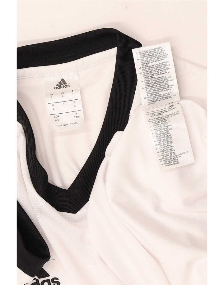 T-shirt Adidas Climalite da uomo, grande, in poliestere bianco