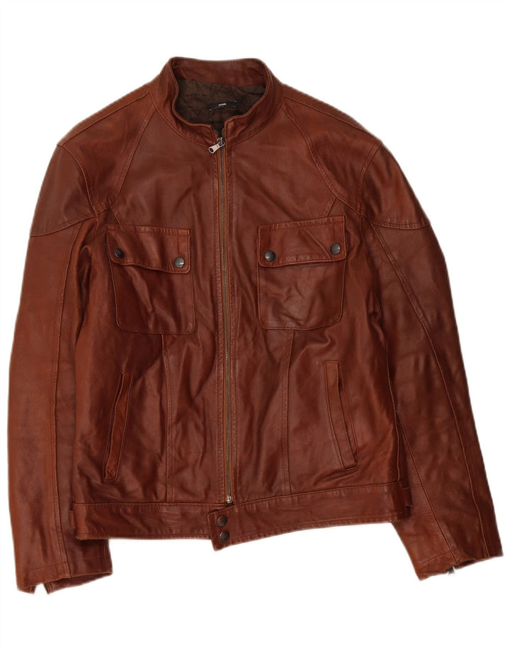 Giacca da corsa in pelle da donna Sasch UK 12 Marrone medio