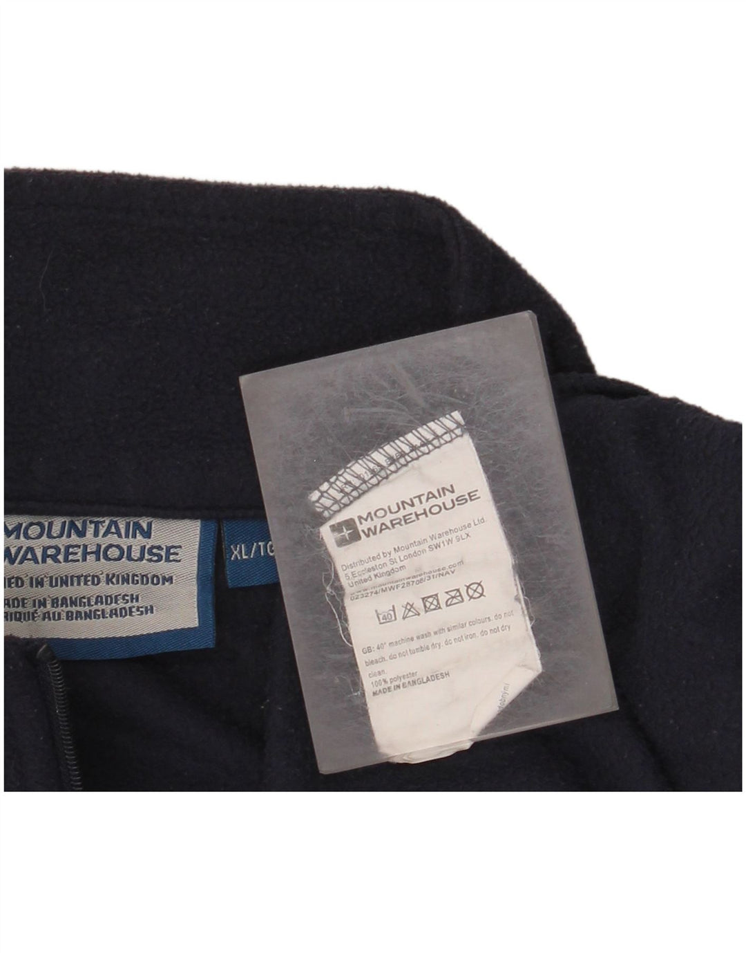 MOUNTAIN WAREHOUSE Maglione in pile da uomo con zip e collo XL in poliestere blu navy