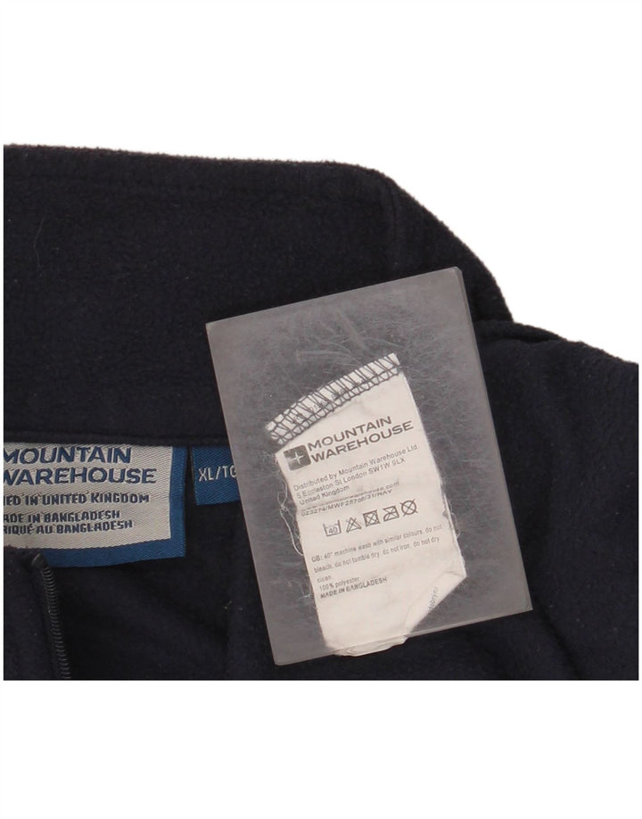 MOUNTAIN WAREHOUSE Maglione in pile da uomo con zip e collo XL in poliestere blu navy