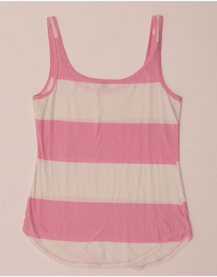 Canotta da donna Benetton UK 12 Cotone a righe rosa medio