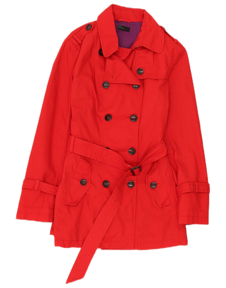 Trench da donna Benetton UK 12 rosso medio in cotone