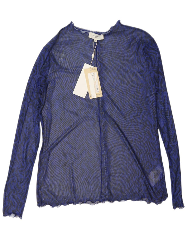 Parte seconda Top trasparente da donna a maniche lunghe UK 18 XL Poliestere blu Chevron