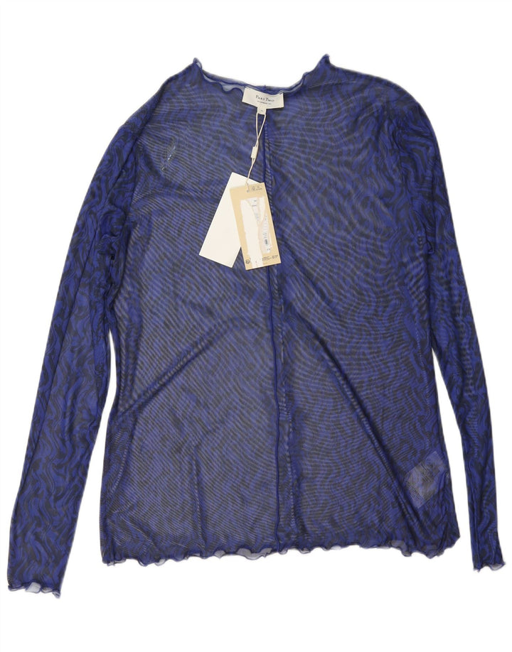 Parte seconda Top trasparente da donna a maniche lunghe UK 18 XL Poliestere blu Chevron