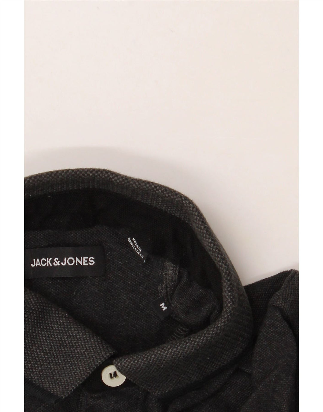 JACK & JONES Mens Polo Shirt Medium Grey Cotton Vintage Jack & Jones and Second-Hand Jack & Jones from Messina Hembry 