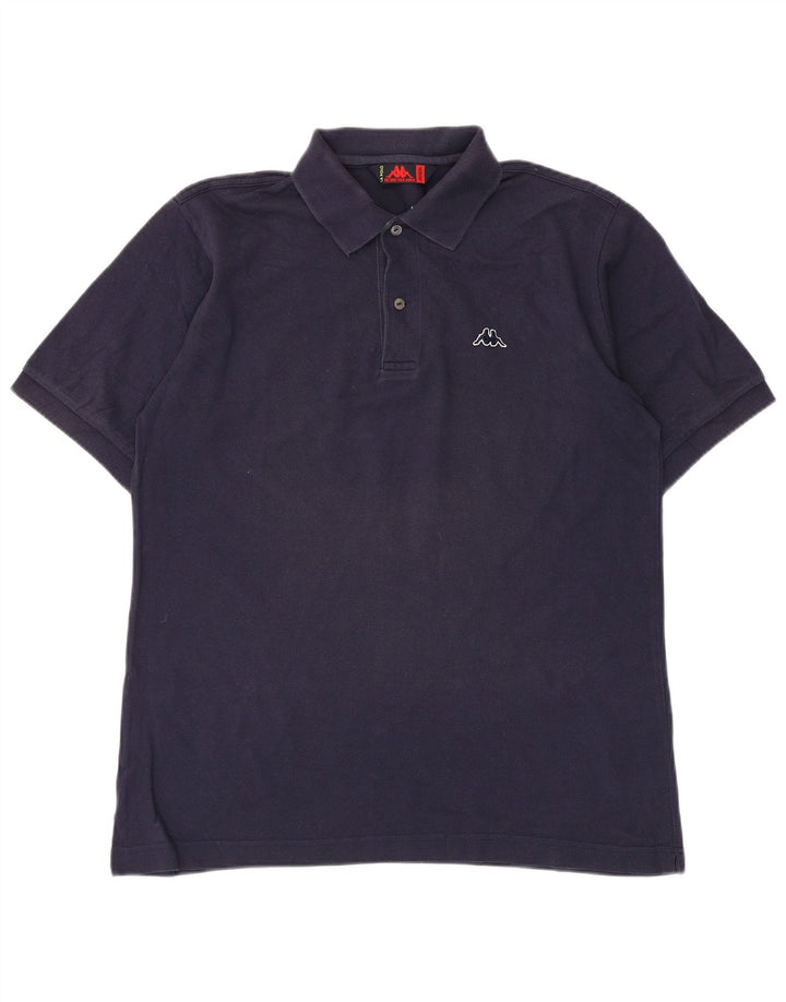 Polo Kappa Uomo Media Cotone Blu Navy