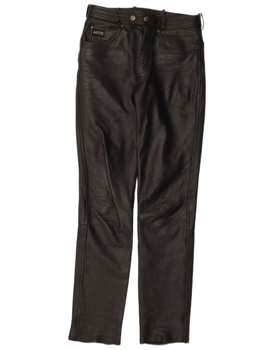 Pantaloni in pelle slim da uomo Akito W32 L34 Pelle nera