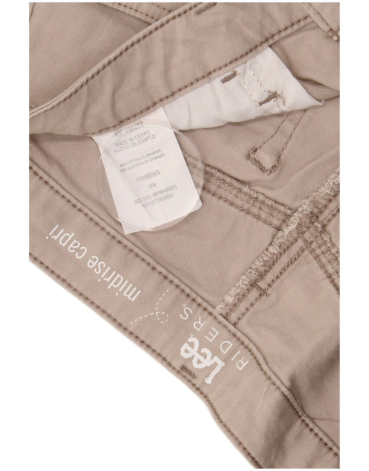 Pantaloni capri da donna LEE Riders a vita media US 12 Large W32 L20 Beige