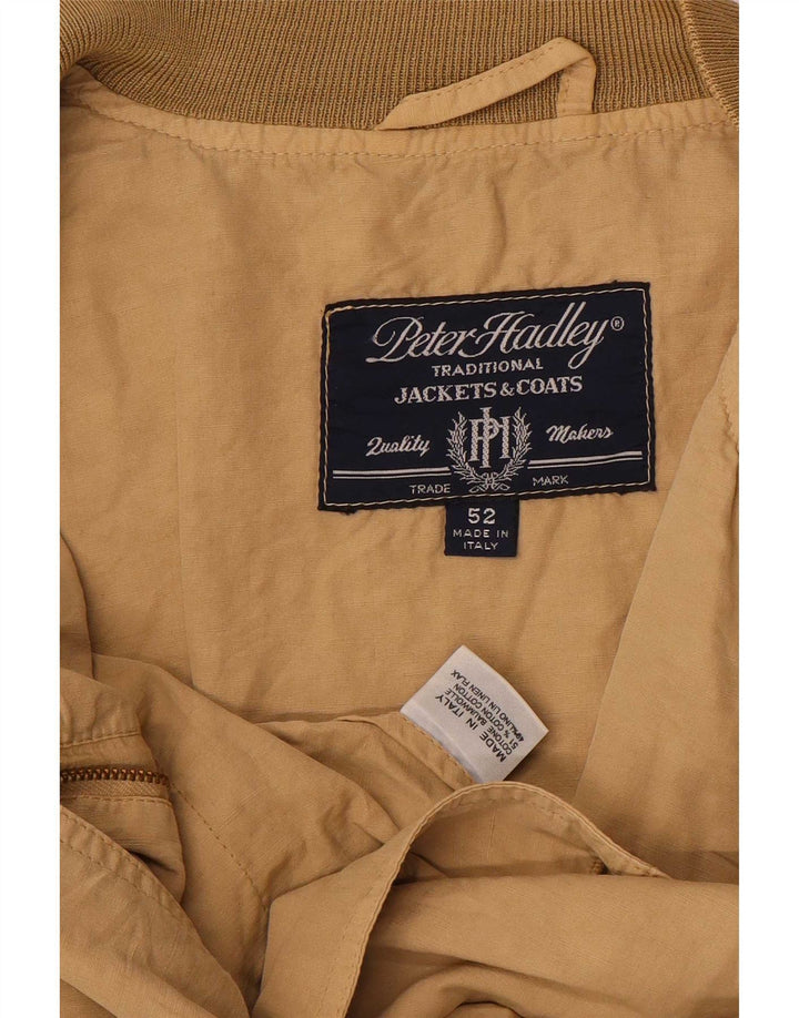 Giubbotto bomber da uomo Peter Hadley IT 52 XL in cotone beige
