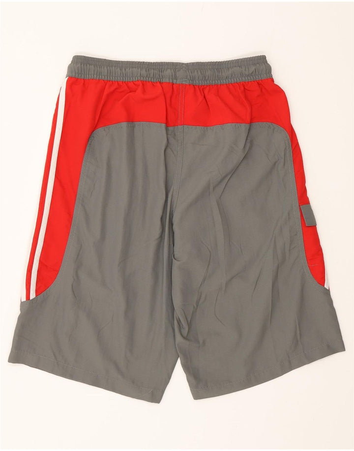 Pantaloncini da bagno Adidas da uomo piccoli in poliestere color block grigio