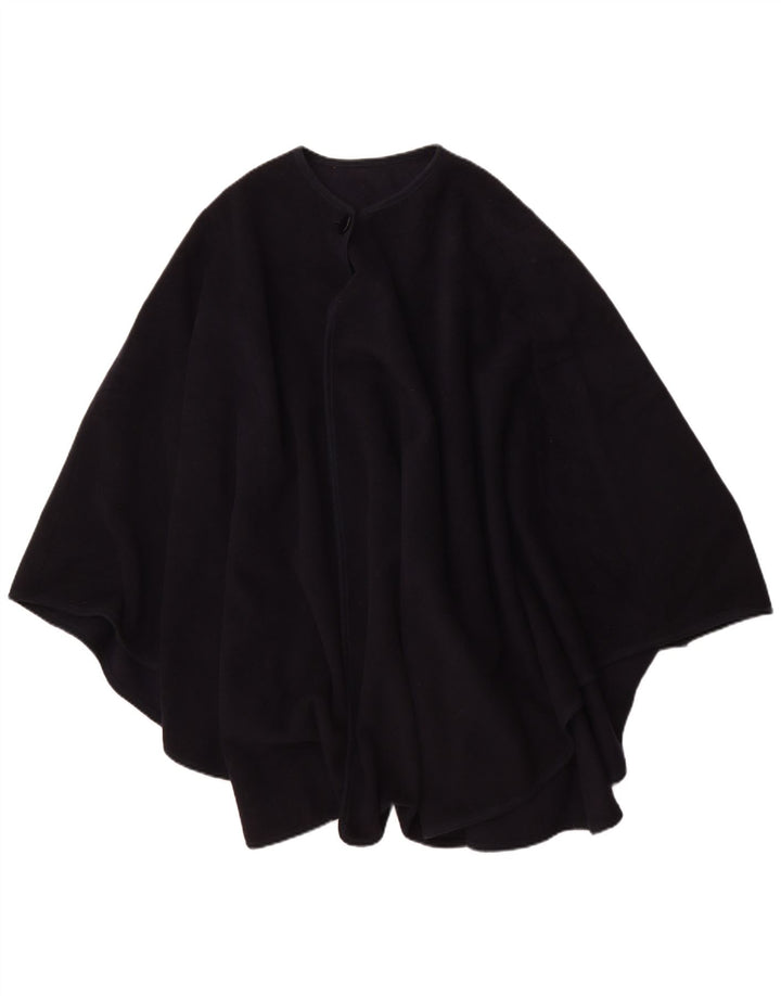 Cappotto poncho vintage da donna, taglia unica, blu navy