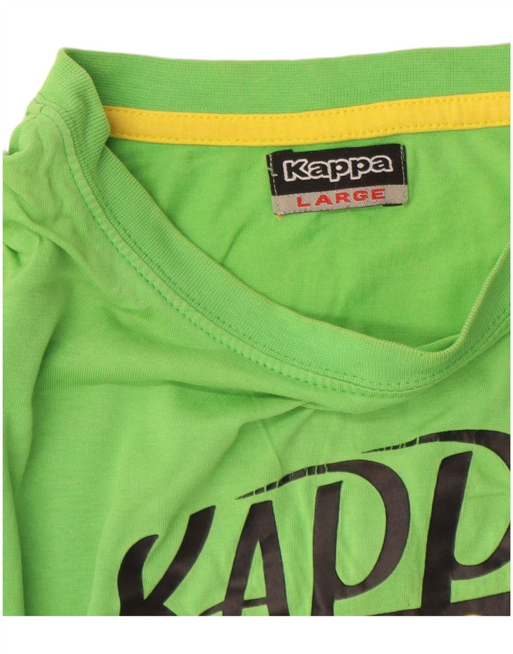 T-shirt grafica da uomo KAPPA Top grande in cotone verde