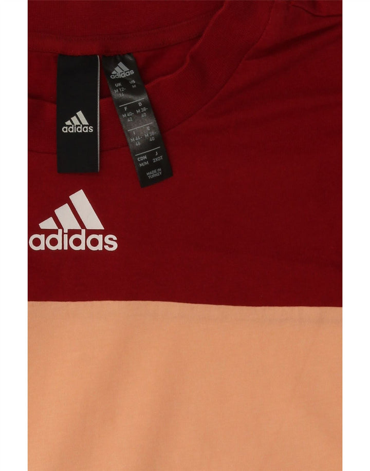 ADIDAS Womens Oversized Top 3/4 Sleeve UK 12/14 Medium Pink Colourblock Vintage Adidas and Second-Hand Adidas from Messina Hembry 