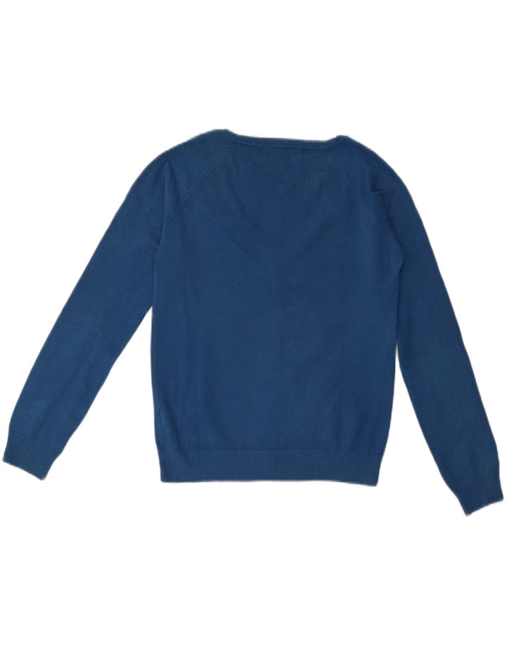 Maglione cardigan da donna Zara UK 12 cotone blu medio
