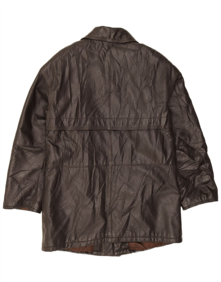 Giacca in Pelle Uomo VINTAGE IT 52 XL Pelle Nera