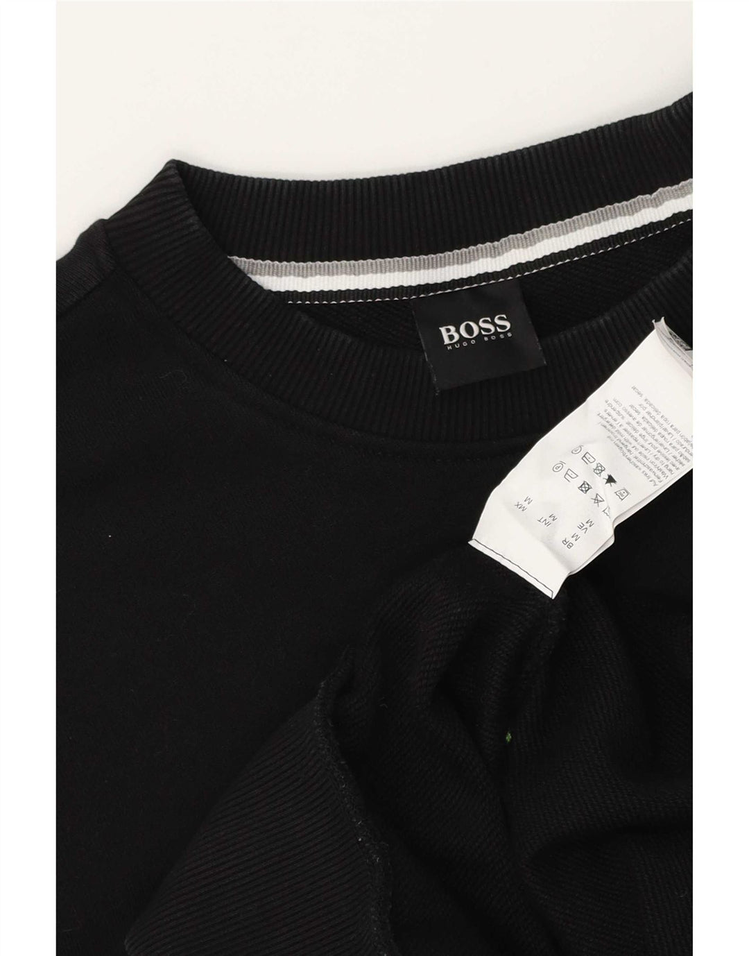 Felpa grafica da uomo Hugo Boss, maglione, cotone nero medio