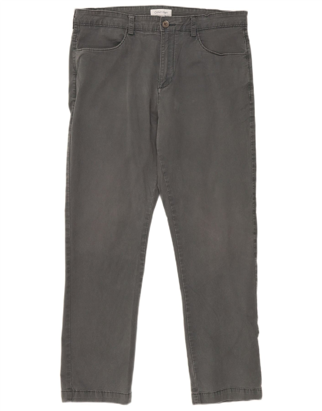 CALVIN KLEIN Pantaloni casual dritti da uomo W34 L30 Cotone grigio
