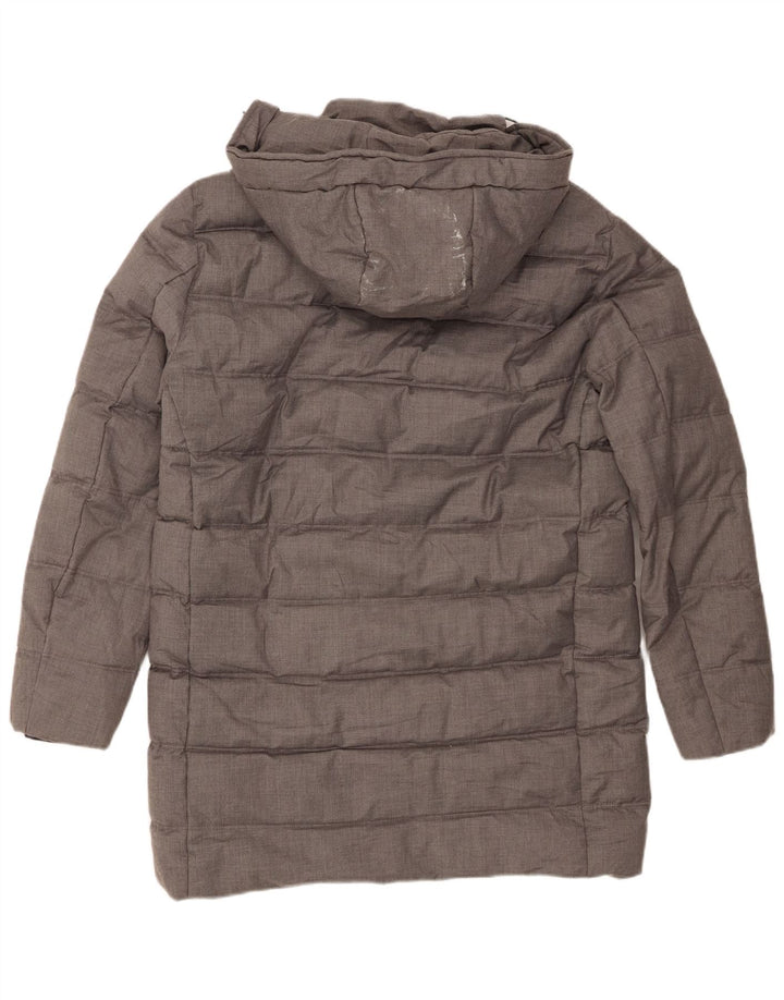 Cappotto imbottito con cappuccio da uomo Zara UK 36 piccolo poliestere grigio