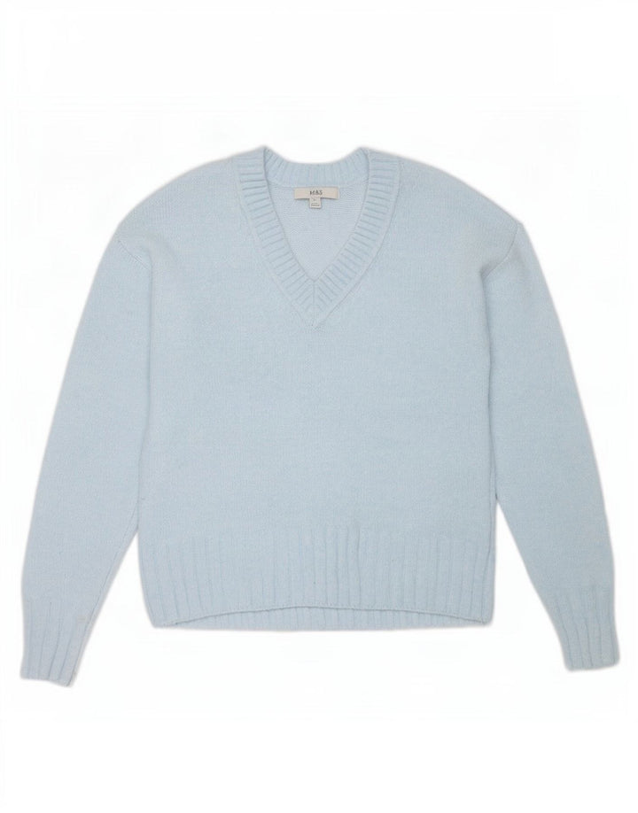 Maglione oversize con scollo a V da donna Marks & Spencer UK 6 XS Blu