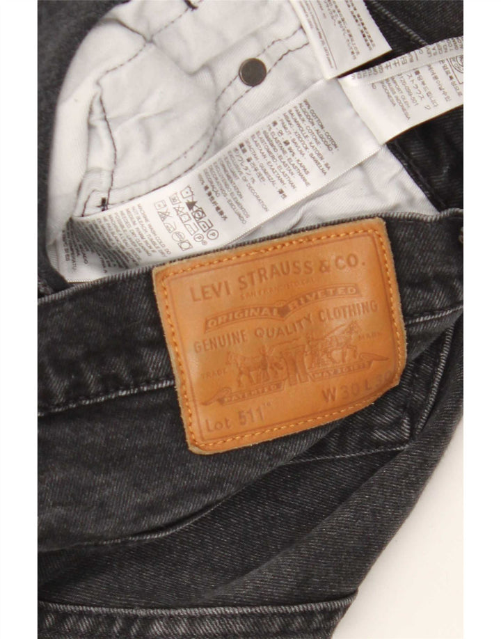 Jeans slim da uomo Levi's W30 L30 cotone nero
