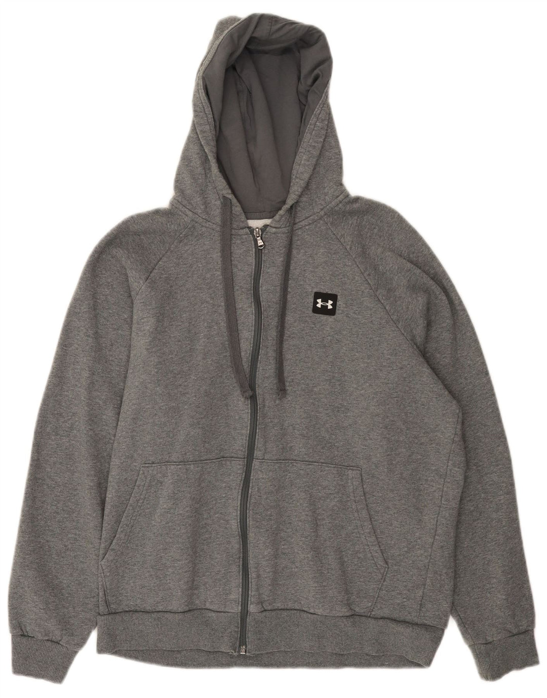 UNDER ARMOUR Maglione con cappuccio e zip Cold Gear da uomo in cotone grigio medio