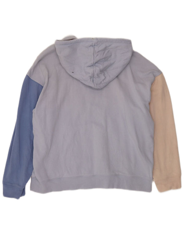 Maglione oversize con cappuccio da donna ADIDAS UK 12/14 Blu medio color block