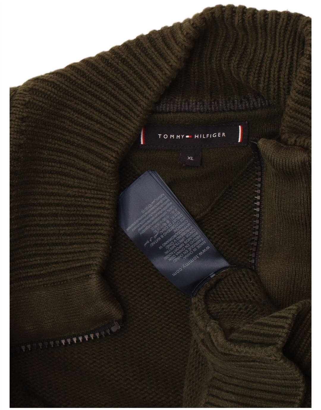 Maglione cardigan da uomo Tommy Hilfiger XL in cotone verde