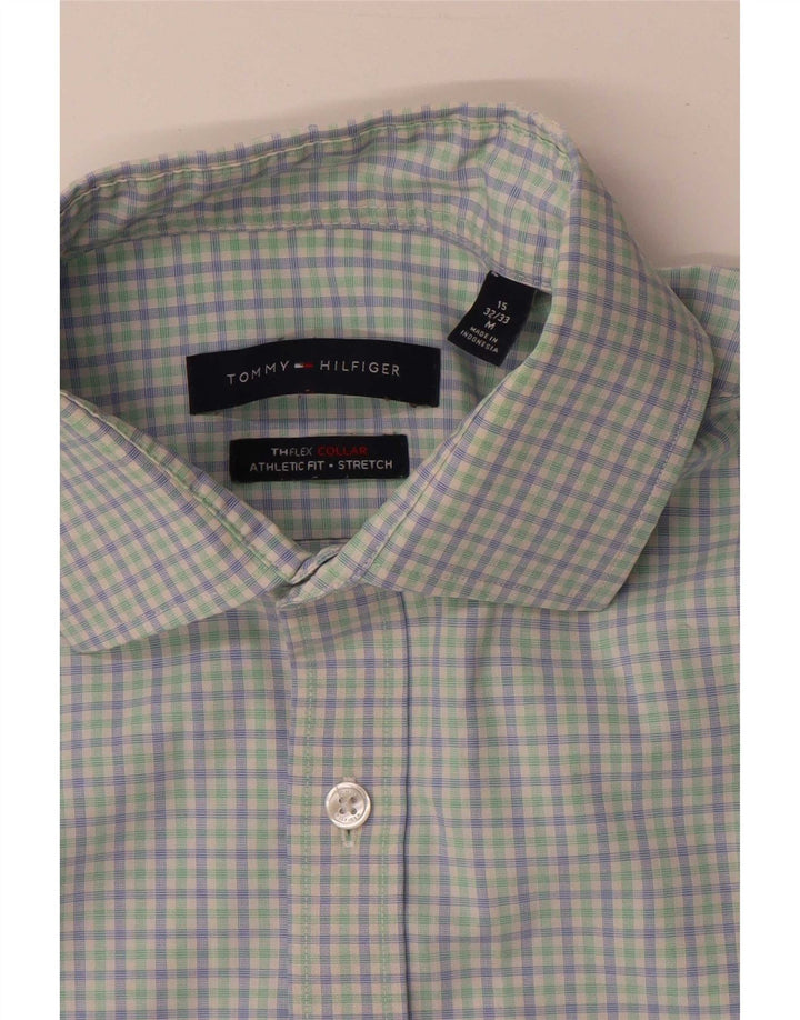 Camicia da uomo Tommy Hilfiger dal taglio atletico taglia 15 medio a quadri multicolore